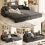 LLappuil King Size Pull Out Sofa Bed, Compact Loveseat Sofa Covertible Sofa Bed with USB Port, Side Pocket , Chenille Sofa Couch for Living Room