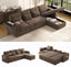 LLappuil 108" Sectional Sofa, Oversized Sectional Couch with Pull Out Sofa Bed, Chenille Sofa Couch Convertible Sofa Bed with Recliner Chair, Small Tabletop, Storage Chaise for Living Room