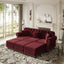 LLappuil Modular Sectional Sofa, 6 Seat Velvet Sofa Convertible Sofa Bed for Living Room Red