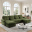 LLappuil 126" Sectional Sofa, U Shaped Modular Sectional Couch with Double Movable Ottoman, Cloud Chenille Sofa Couch for Living Room