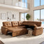 LLappuil 85" x 85" Sectional Sofa, L Shaped Sectional Couch with Pull Out Sofa Bed, Convertible Sofa Bed with Hidden Storage, Foli Fabric 5 Seat Sofa Couch for Living Room