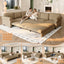 LLappuil Sectional Sofa, Sectioanl Couch with Pull Out Sofa Bed King Size, Chenille Sofa Conertible Sofa Bed for Living Room
