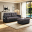 LLappuil 70" Convertible Sofa Bed, Pull Out Sofa Bed Full Size, Velvet Loveseat Sofa with Ottoman, USB & Type-c Charging Port for Living Room Black