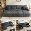 LLappuil Sectional Sofa, 110" U Shaped Sectional Couch with Pull Out Sofa Bed, Corduroy Sofa Convertible Sofa Bed wiith Double Storage Chaise, USB Charging Port, Small Desktop for Living Room Gray