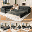 LLappuil Sectional Sofa, Sectioanl Couch with Pull Out Sofa Bed King Size, Chenille Sofa Conertible Sofa Bed for Living Room