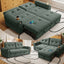 LLappuil 77" Pull Out Sofa Bed Queen Size, Loveseat Sofa Convertible Sofa Bed with USB Port Cupholders, Chenille Sofa Couch for Living Room Green