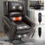 LLappuil Lift Power Recliner Chair, Dual Motor Massage Recliner Chair with Heat, Genuine Leather Nursery Glider Rocker Recliner Chair for Living Room, Bedroom Brown