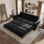 LLappuil King Size Pull Out Sofa Bed, Oversized Loveseat Sofa Convertible Sleeper Sofa Bed, Velvet Sofa Couch for Living Room Apartment Black