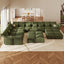 LLappuil Modular Sectional Sofa, Sectional Couch with Storage Seat, Oversized Corduroy Sofa Couch with Adjustable Arms Backs for Living Room Green