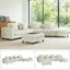 LLappuil 147" Modular Sectional Sofa, Sectional Couch with 2 Movable Coffee Table Ottoman, Oversized 6 Seat Chenille Sofa Couch for Living Room Beige
