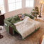 LLappuil Loveseat Sofa, Pull Out Sofa Bed Queen Size, Corduroy Sofa Couch with 360° Swivel Tabletop, USB Charging Port, Cup Holder for Living Room Green