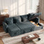LLappuil 107" Sectional Sofa, U Shaped Sectional Couch with Storage Chaise, Pull Out Sofa Bed Convertible Sofa Bed, Corduroy Sofa Couch with USB Charging Port, Cup Holder for Living Room Dark Gray