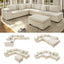 LLappuil Sectional Sofa, 110" Sectioanl Couch with Movable Ottoman Convertible Sofa Bed, 7 Seat Corduroy Sofa Couch with Hidden Armrest Storage & USB Charging Ports for Living Room Beige