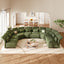 LLappuil Modular Sectional Sofa, Oversiezed Curved Sectional Couch with Storage & Hexagon Seat, Corduroy Sectional Sofa with Adjustable Arms & Backs for Living Room Green