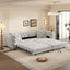 LLappuil Pull Out Sofa Bed King Size, 98" Tufted 3 Seat Sofa Convertible Sleeper Sofa Bed, Oversized 28" Deep Seat Velvet Sofa Couch for Living Room Light Gray