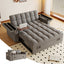 LLappuil Pull Out Sofa Bed Full Size, 65" Loveseat Sofa Convertible Sofa Bed, Velvet Sofa Couch with Small Toptable, Charging Port, Hidden Storage Armrest for Living Room Dark Gray