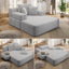 LLappuil Chaise Lounge Chair Indoor, Corduroy Boneless Sofa Bed, Deep Seat Sleeper Couch Reading Chairs, Cloud Sofas Couches for Living Room, No Assembly Required Light Gray