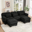 LLappuil 104" Sectional Sofa, U Shaped Modular Sectional Couch with Double Movable Ottoman, Cloud Corduroy Sofa Couch for Living Room