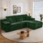 LLappuil 108" Sectional Sofa, Modular Sectional Couch with Left Chaise, Deep Seat Corduroy Cloud Sofa for Living Room Green