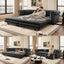 LLappuil 89" Loveseat Sofa, Pull Out Sofa Bed King Size, Chesterfield Sofa Convertible Sleeper Sofa Bed, Velvet 3-Seater Sofa with Movable Ottoman for Living Room Gray