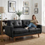 LLappuil 65" Loveseat Sofa, Love Seat Small Sofa Couch for Living Room, Bedroom, Compact Space, Foil Fabric Black