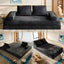 LLappuil King Size Convertible Sofa Bed, 87" DIY Chenille Sofa Couch with Deep Seat for Living Room Dark Gray