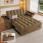 LLappuil Pull Out Sofa Bed Full Size, 65" Loveseat Sofa Convertible Sofa Bed, Chenille Sofa Couch with Small Toptable, Charging Port, Hidden Storage Armrest for Living Room Khaki