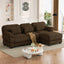 LLappuil 104" Sectional Sofa, L Shaped Modular Sectional Couch with Movable Ottoman, Cloud Corduroy Sofa Couch for Living Room