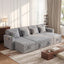 LLappuil 107" Sectional Sofa, U Shaped Sectional Couch with Storage Chaise, Pull Out Sofa Bed Convertible Sofa Bed, Corduroy Sofa Couch with USB Charging Port, Cup Holder for Living Room Light Gray