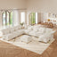 LLappuil Modular Sectional Sofa, Sectional Couch with Storage Seat, Oversized Corduroy Sofa Couch with Adjustable Arms Backs for Living Room Beige
