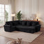 LLappuil Sectional Sofa, 103" Sectional Couch with Pull Out Sofa Bed, 6 Seat Corduroy Sofa with USB Charging Port, Corner Coffee Tabletop, Cup Holder Convertible Sofa Bed for Living Room Black