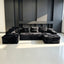 LLappuil 131" Sectional Sofa, U Shaped Sectional Couch with Chaise, Boneless Corduroy Sofa Couch for Living Room Black