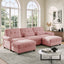 LLappuil 98" Sectional Sofa, U Shaped Modular Sectional Couch with Double Movable Ottoman, Cloud Chenille Sofa Couch for Living Room