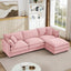 LLappuil Modular Sectional Sofa, Sectional Couch with Movable Ottoman, Chenille 4 Seat Cloud Sofa Couch for Living Room Pink