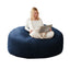 LLappuil 6 Feet Bean Bag Chair, Lazy Sofa Chair for Adults, Memory Foam Bean Bag Chairs with Filler Included for Living Room Bedroom Blue