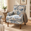 LLappuil Accent Chair, Mid-century Floral Armchair with Nailhead Trim, Solid Wood Legs, Living Room Single Sofa Chair Reading Chair