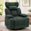 LLappuil Chenille Recliner Chair, 360° Swivel Reclining Chair with Detachable Adjustable Neck Pillow, Manual Nursery Glider Rocker Recliner Chair for Living Room Blue
