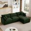 LLappuil Modular Sectional Sofa, Sectional Couch with Movable Ottoman, Chenille 4 Seat Cloud Sofa Couch for Living Room Green