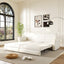 LLappuil King Size Pull Out Sofa Bed, Oversized Loveseat Sofa Convertible Sleeper Sofa Bed, Faux Leather Sofa Couch for Living Room Apartment Beige