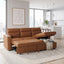 LLappuil Sectional Sofa, 83" Sectional Couch with Storage Chaise, Pull Out Sofa Bed Convertible Sofa Bed with Cup Holder for Living Room, Foil Fabric Brown