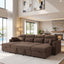 LLappuil 83" Sectional Sofa, Compact Sectional Couch with Reversible Storage Chaise, Breathable Foil Fabric Sofa Couch Convertible Sofa Bed with Cup Holder for Lving Room