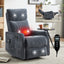 LLappuil Recliner Chair, 360° Swivel Massage Recliner Chair with Heat, Nursery Glider Rocker Recliner Chair for Living Room, Bedroom, Chenille Blue