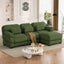 LLappuil 104" Sectional Sofa, L Shaped Modular Sectional Couch with Movable Ottoman, Cloud Corduroy Sofa Couch for Living Room