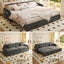 LLappuil Pull Out Sofa Bed King Size, Loveseat Sofa Covertible Sofa Bed, Chenille Sofa Couch with USB Port, Side Pocket for Living Room