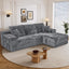 LLappuil 108" Sectional Sofa, Modular Sectional Couch with Left Chaise, Boneless Corduroy Cloud Sofa for Living Room Gray