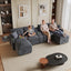 LLappuil 141" Sectional Sofa, Oversized Modular Sectional Couch with Power Electric Recliner, Cloud Sofa Couch with Center Console, USB Charging Ports, Small Tabletop for Living Room