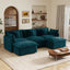 LLappuil 104" Sectional Sofa, Modular Sectional Couch with Double Movable Ottoman, Chenille Cloud Sofa Couch for Living Room