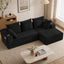 LLappuil 95" Sectional Sofa, Modular Sectional Couch with Left Chaise, Cup Holders, Side Pocket, Corduroy Boneless Sofa Couch for Living Room