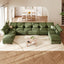 LLappuil Modular Sectional Sofa, Sectional Couch with Adjustable Arms Backs & Storage Seat, Oversized Corduroy Sofa Couch for Living Room Green