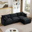LLappuil Modular Sectional Sofa, Sectional Couch with Movable Ottoman, Chenille 4 Seat Cloud Sofa Couch for Living Room Black